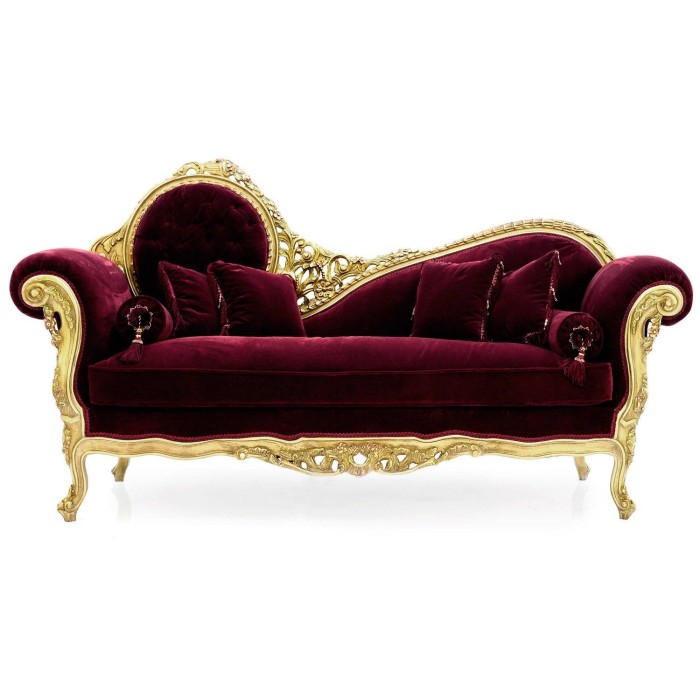 Καναπές Μπαρόκ Τριθέσιος Σκαλιστός Μασίφ Καρυδιά Χειροποίητος Με Φύλλο Χρυσού-French style Sofa XS10-9045 