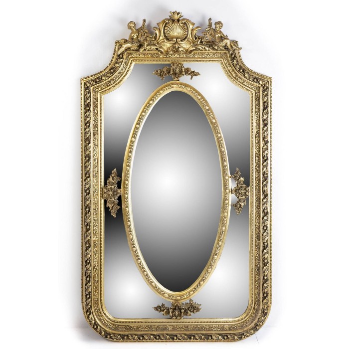 Καθρέφτης 2 Αγγελάκια με φύλλο χρυσού και μπιζουτέ καθρέφτη-Mirror K15-7159 
