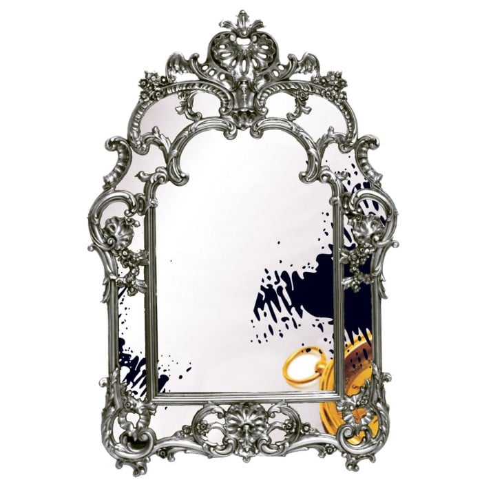 Καθρέφτης Ασημένιος Vintage, Μπαρόκ 100% Χειροποίητος-As-200b 