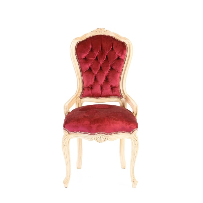 Καρέκλα Λουις Κενζ Σκαλιστή Καπιτονέ σε φυσικό μασίφ ξύλο καρυδιάς-Chair K16-5100 