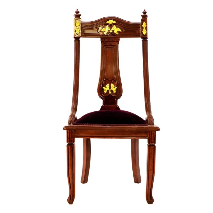 Κλασική Καρέκλα Τραπεζαρίας Λούστρο με Φύλλο Χρυσού - Κ01-3689-Chair K01-3689 