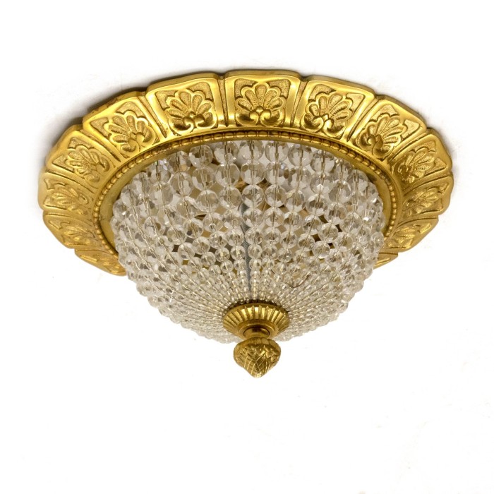 Φωτιστικό Οροφής - πλαφονιέρα από μασίφ μπρούτζο και κρύσταλλα K17-13193-Ceiling Light K17-13193 