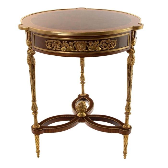 Τραπέζι συλλεκτικό λούπο με μπρούτζινα πόδια εποχής Λουδοβίκου 15ου K17-3488-Table K17-3488 