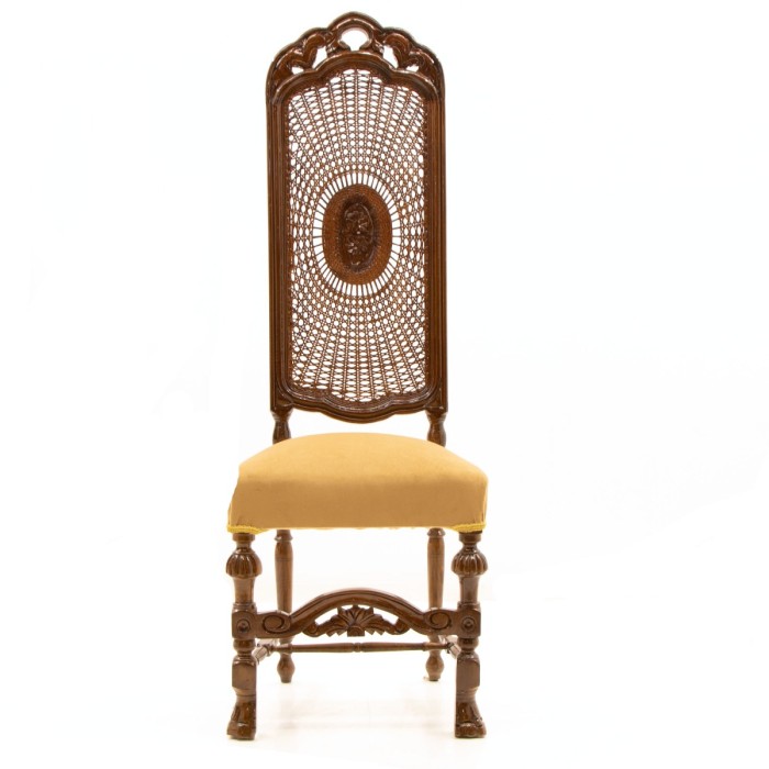 Καρέκλα Ψηλή Πλάτη Ψάθα και ύφασμα αδιάβροχο αλέκιαστο MK-5137-CHAIR MK-5137 