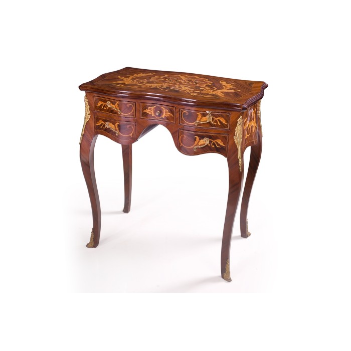 Λεπτεπίλεπτο εξαιρετικό γραφείο με πέντε συρτάρια σε στυλ Louis XV.-CHR_1021 