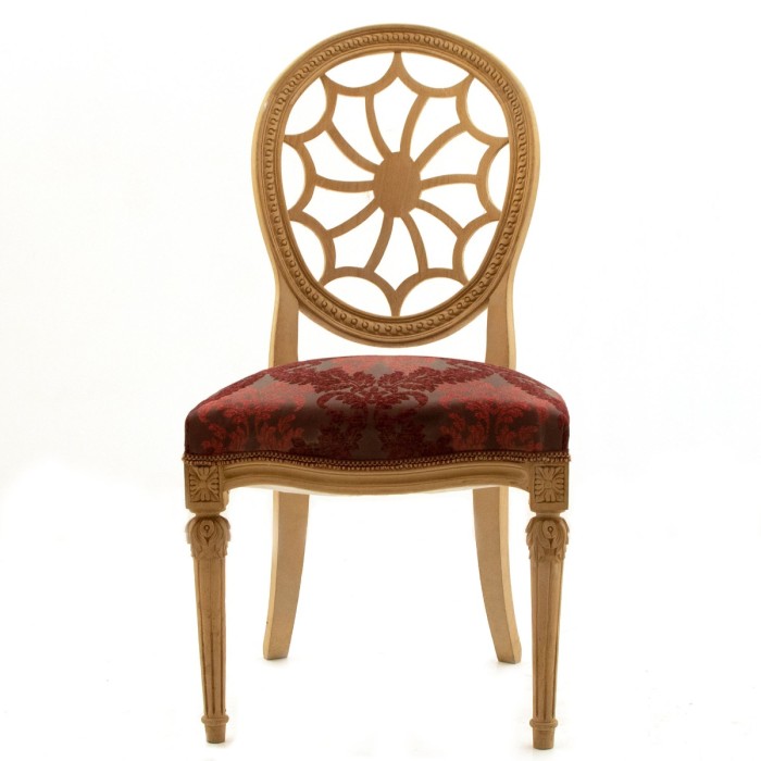 Καρέκλα τραπεζαρίας Φυσικό ξύλο - Ανάγλυφο ύφασμα MK-5145-chair MK-5145 