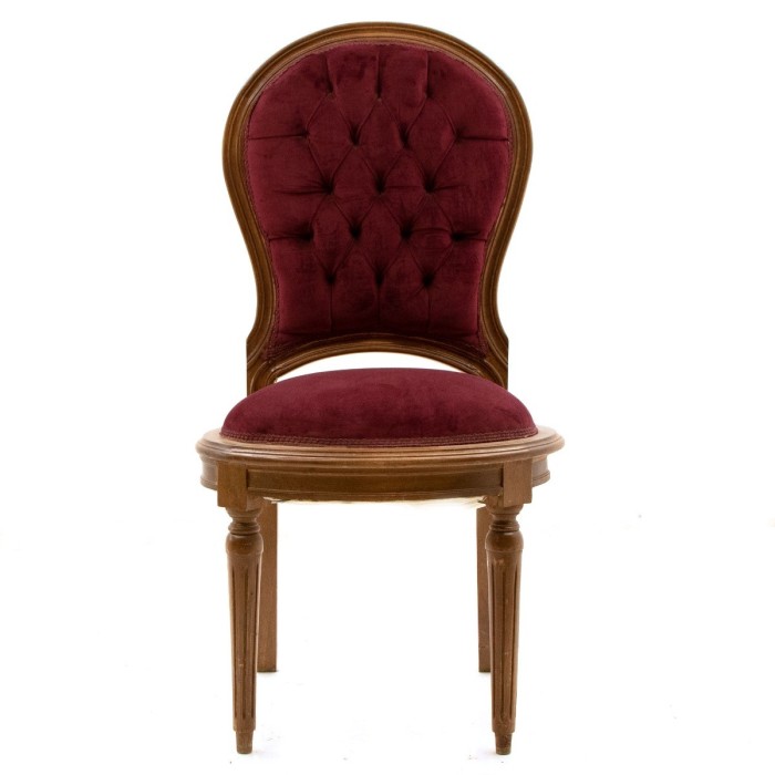 Καρέκλα Τραπεζαρίας Λουις Σεζ Καπιτονέ με μπορντό βελούδο ΜΚ-5148-chair ΜΚ-5148 