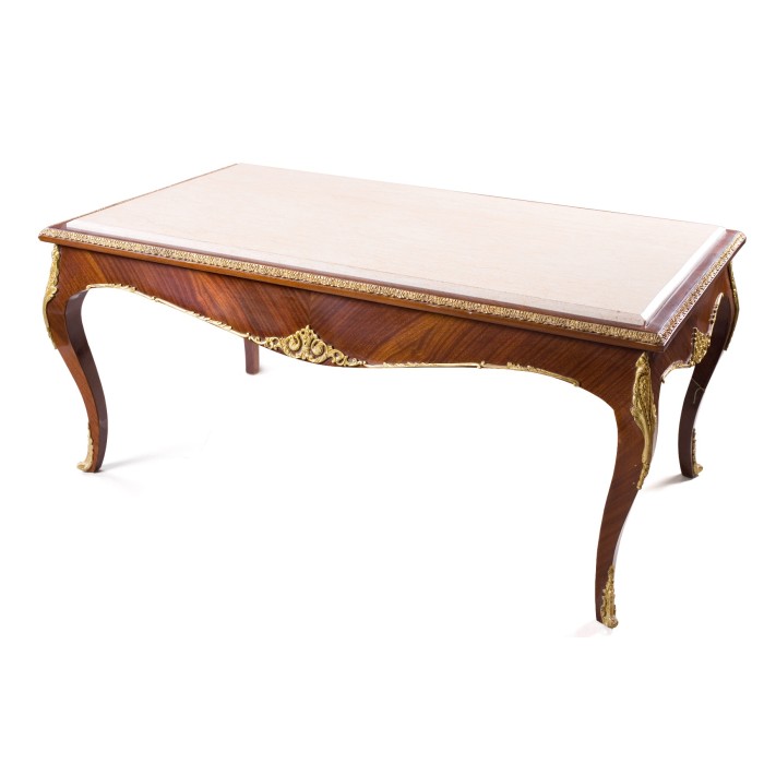 Τραπέζι Σαλονιού με λευκό μάρμαρο Λουδοβίκου 15ου-PPD-1494 