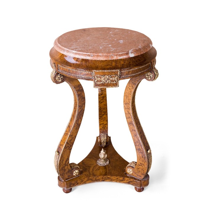 Πλαϊνό τραπέζι με Κεραμίδι Μάρμαρο και μπρούτζινες διακοσμήσεις Λουδοβίκου 15ου-PPD-1311 