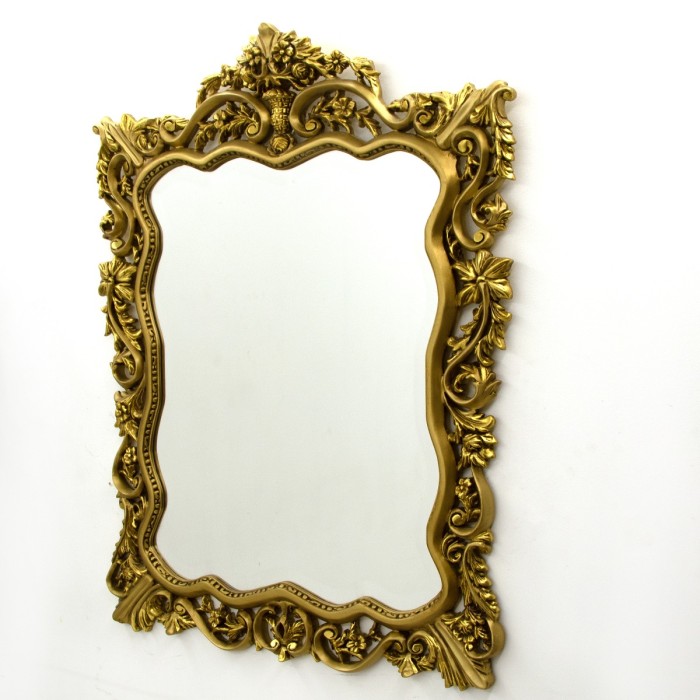 Μοναδικός Καθρέπτης Τοίχου Λουδοβίκου 15ου με φύλλο χρυσού-PPD-44 