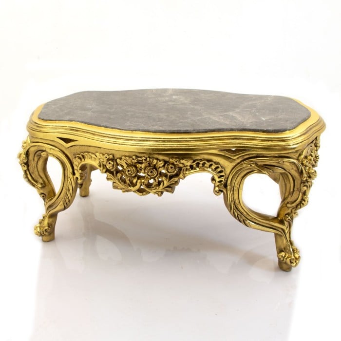 Τραπέζι Σαλονιού Λουί Κένζ με Μαύρο Μάρμαρο και φύλλο χρυσού Λουδοβίκου 16ου ΜΚ-3530-TABLE ΜΚ-3530 