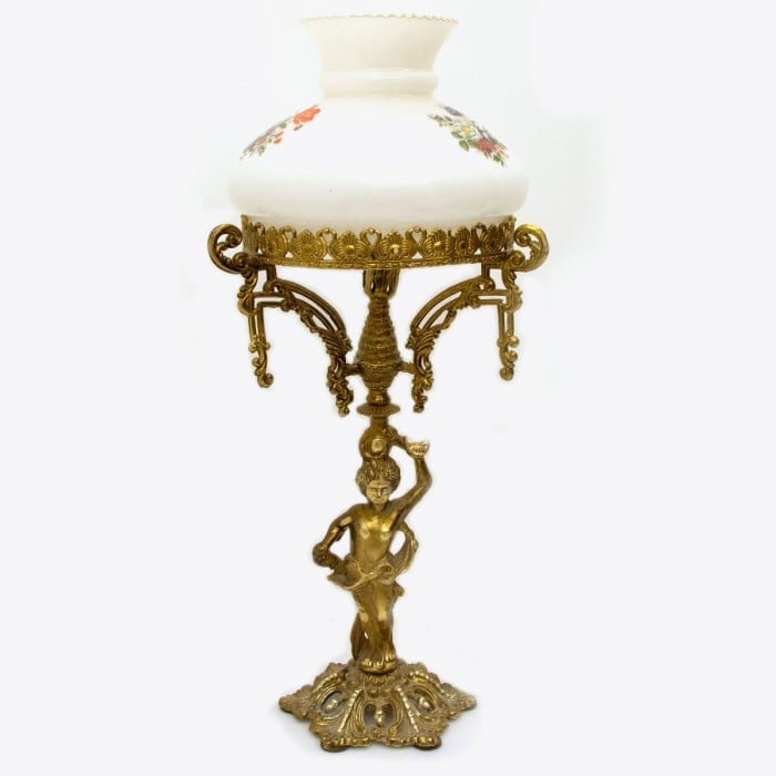 Επιτραπέζιο φωτιστικό Κλασικό, απο Μπρούτζο και Πορσελάνη με ζωγραφική ΜΚ-13268-table lamp ΜΚ-13306 