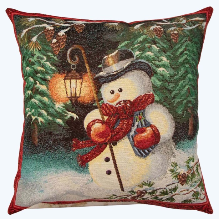 Μαξιλάρι διακοσμητικό Christmas edition ''ο Χιονάνθρωπος'' , τετράγωνο απο στόφα Ισπανίας 45χ45 ΜΚ-033-pillow ΜΚ-033 