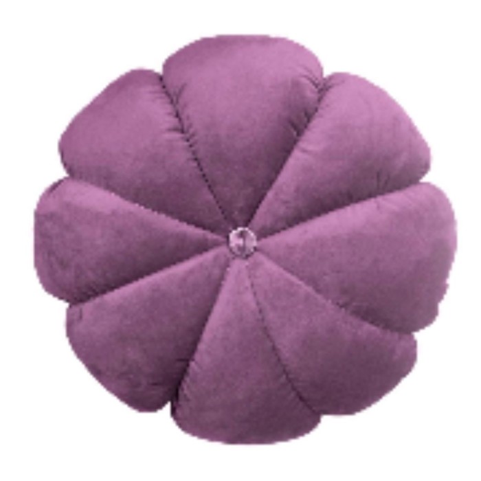 Μαξιλάρι διακοσμητικό σε βιολετί χρώμα σε σχήμα άνθους με κρυστάλλινο στράς στο κέντρο του 40 x 15 ΜΚ-050-pillow ΜΚ-050 