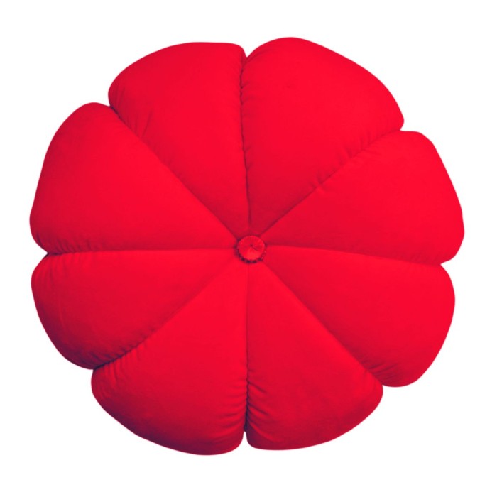 Μαξιλάρι διακοσμητικό σε κόκκινο χρώμα σε σχήμα άνθους με κρυστάλλινο στράς στο κέντρο του 40 x 15 ΜΚ-055-Pillow ΜΚ-055 