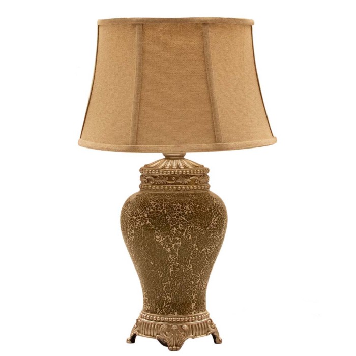 Ψηφιδωτό φωτιστικό επιτραπέζιο με πορσελάνη και μπρούτζο σε γκρί χρώμα και μπέζ καπέλο απο ψάθα ΜΚ-13290-TABLE LAMP ΜΚ-13290 