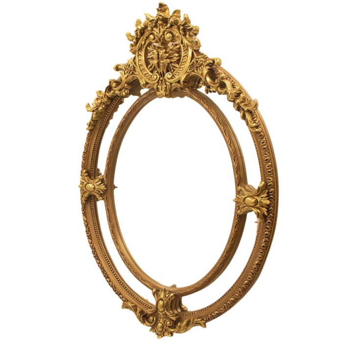 Χρυσός καθρέφτης Μπαρόκ σκαλιστός σε οβάλ σχήμα ΜΚ-7218-Mirror ΜΚ-7218 