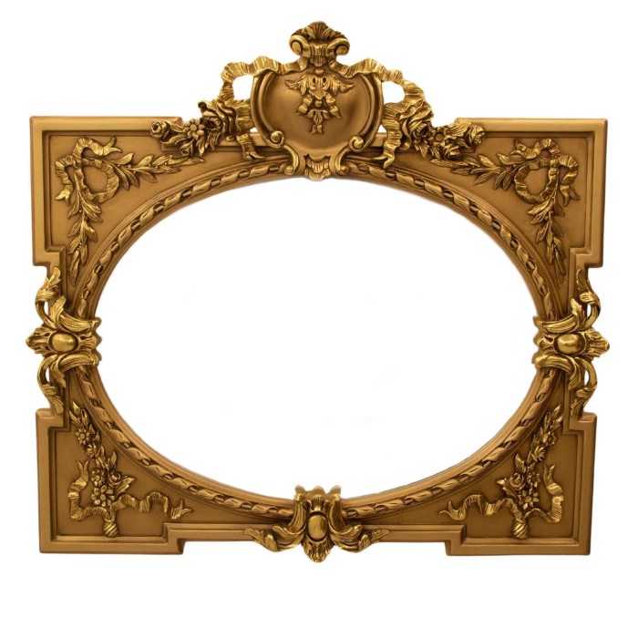 Μοναδικός χρυσός καθρέφτης τοίχου σκαλιστός σε στύλ Μπαρόκ RIS-7233-MIRROR RIS-7233 