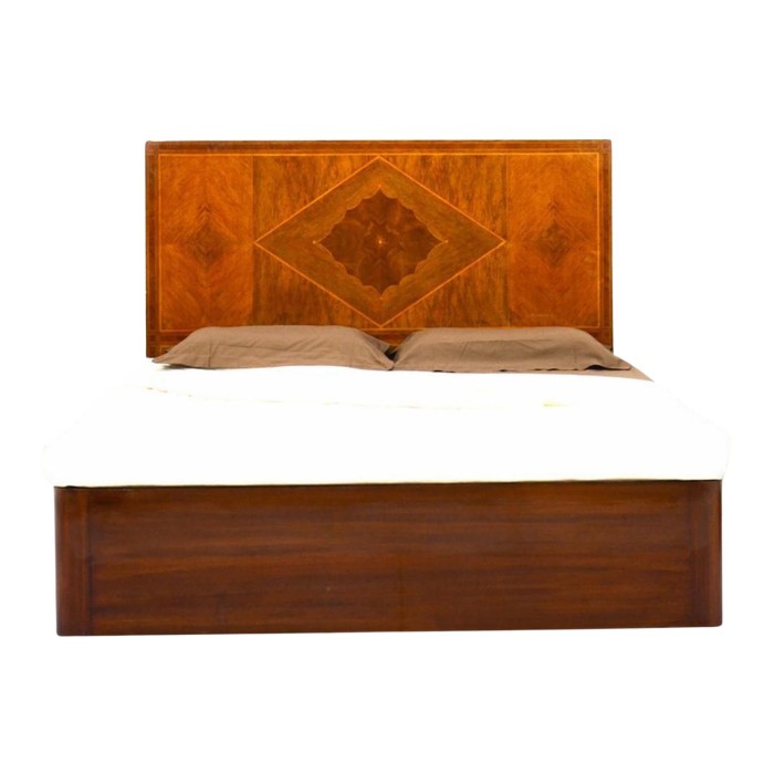 Κρεβάτι χειροποίητο μαρκετερί με φυσικό καπλαμά μασίφ καρυδιά σε στυλ Γαλλικό Art Deco RIS-0002-BED RIS-0002 