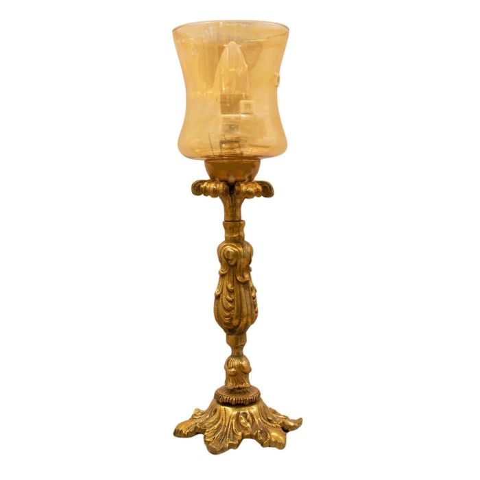 Επιτραπέζιο φωτιστικό χειροποίητο απο μπρούτζο με φύλλο χρυσού RIS-13361-TABLE LAMP RIS-13361 