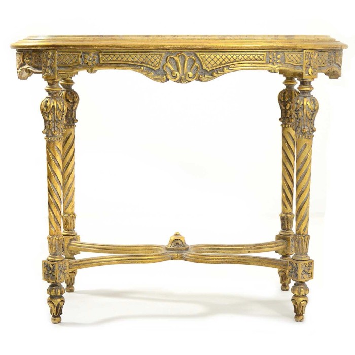 Τραπέζι Ξυλόγλυπτο μασίφ καρυδιάς με φύλλο χρυσού X-3212-Table X-3212 
