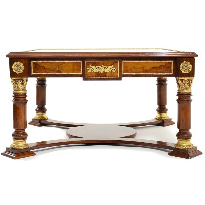 Τραπέζι σαλονιού Ναπολέων με μπρούτζινες διακοσμήσεις N3-3216-Table X-3216 