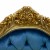 Μπερζέρα Μπαρόκ Μασίφ Καρυδιά Χειροποίητη Λάκα Κρεμ & Φύλλο Χρυσού με πετρόλ βελούδο ύφασμα- K13-6179-Baroque Armchair K1-6179 