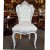 Καρέκλα Μπαρόκ Τραπεζαρίας Λάκα Λευκή με Φύλλο Ασήμι - M16-1111-M16-1111 