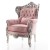 Μπερζέρα Μπαρόκ XXL Baby Pink με Φύλλο Ασήμι-Baroque Armchair K17-6314 