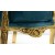 Μπερζέρα Μπαρόκ Μασίφ Καρυδιά Χειροποίητη Με Φύλλο Χρυσού & Πετρόλ Βελούδο K17-6316-Baroque Armchair K17-6316 