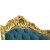 Μπερζέρα Μπαρόκ Μασίφ Καρυδιά Χειροποίητη Με Φύλλο Χρυσού & Πετρόλ Βελούδο K17-6316-Baroque Armchair K17-6316 