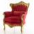 Μπερζέρα Μπαρόκ XL Μασίφ Καρυδιά Χειροποίητη Με Φύλλο Χρυσού & Κόκκινο Βελούδο - K17-6323-Baroque Armchair K17-6323 