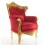 Μπερζέρα Μπαρόκ XL Μασίφ Καρυδιά Χειροποίητη Με Φύλλο Χρυσού & Κόκκινο Βελούδο - K17-6323-Baroque Armchair K17-6323 