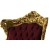 Μπερζέρα Μπαρόκ XL Μασίφ Καρυδιά Χειροποίητη Με Φύλλο Χρυσού & Μπορντό Βελούδο - K17-6337-Baroque Armchair K17-6337 