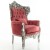 Μπερζέρα Μπαρόκ XXL Ροζ με Φύλλο Ασημιού K17-6339-Baroque Armchair K17-6339 