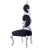 Καρέκλα Rococo με φύλλο ασημιού και μαύρο βελούδο Κ17-5113-ROCOCO CHAIR Κ17-5113 