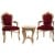 Σετ Πολυθρόνες Μπαρόκ Με Μπορντό Βελούδο & Τραπέζι με Μάρμαρο & Φύλλο Χρυσού 3 Τεμ. K17-6304-Armchair & Table K17-6304 