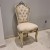 Καρέκλα Μπαρόκ Τραπεζαρίας Λάκα Λευκή με Φύλλο Ασημιού και Μπεζ Βελούδο - Κ16-5121-CHAIR Κ16-5121 