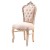 Καρέκλα Μπαρόκ Τραπεζαρίας Λάκα Λευκή με Φύλλο Ασημιού και Μπεζ Βελούδο - Κ16-5121-CHAIR Κ16-5121 