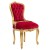 Καρέκλα Λουις Κενζ Σκαλιστή με κόκκινο βελούδο Καπιτονέ Χρυσή από μασίφ ξύλο καρυδιάς-Chair K16-5116 
