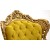 Μπερζέρα Μπαρόκ Μασίφ Καρυδιά Χειροποίητη Με Φύλλο Χρυσού & Κίτρινο Βελούδο K17-6357-Baroque Armchair K17-6357 