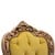 Πολυθρόνα Μπαρόκ Χρυσή με Κίτρινο Βελούδο Μασίφ Καρυδιά Χειροποίητη K17-6361-Armchair K17-6361 