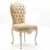Καρέκλα Τραπεζαρίας Σκαλιστή Λάκα Λευκή & Μπεζ Βελούδο Καπιτονέ Κ18-5126-Chair Κ18-5126 