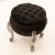 Στρογγυλό σκαμπό από μαύρο βελούδο και καπιτονέ κάθισμα MK-8553-STOOL MK-8553 