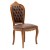 Καρέκλα Λουις Κενζ Σκαλιστή με καφέ Δερματίνη Καπιτονέ λούστρο από μασίφ ξύλο καρυδιάς MK-5130-CHAIR MK-5130 