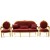 Σέτ σαλονιού Λούι Σέζ με κόκκινο ύφασμα απο βελούδο υψηλής ποιότητας ΜΚ-9102-Living room set ΜΚ-9102 