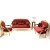 Σέτ σαλονιού Λούι Σέζ με κόκκινο ύφασμα απο βελούδο υψηλής ποιότητας ΜΚ-9103-Living room set ΜΚ-9103 
