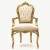 Πολυθρόνα Μπαρόκ με φύλλο Χρυσού και βελούδο OFF WHITE ΜΚ-6405-armchair ΜΚ-6405 