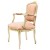 Πολυθρόνα Λουις Κενζ με φύλλο χρυσού και off white ξύλο με πατίνα ,ύφασμα απο δερματίνη soft pink ΜΚ-6407-ARMCHAIR MK-6407 