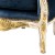 Μπερζέρα Μπαρόκ με Πετρόλ βελούδο & Λάκα Κρεμ με Φύλλο Χρυσού και χρυσούς καπαράδες ΜΚ-6415-armhair ΜΚ-6415 